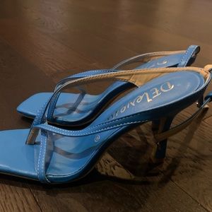 Blue Thong Heel Sandal